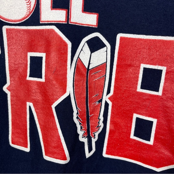 Cleveland Guardians Indians Roll Tribe Tshirt baseball Adult Sz L - Picture 3 of 11